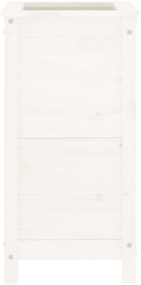 Sodo lovelis, baltas, 40x40x78cm, pušies medienos masyvas