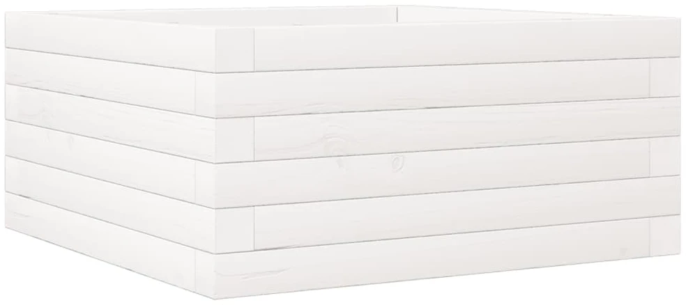 Sodo lovelis, baltas, 50x50x23cm, pušies medienos masyvas