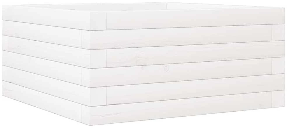 Sodo lovelis, baltas, 50x50x23cm, pušies medienos masyvas