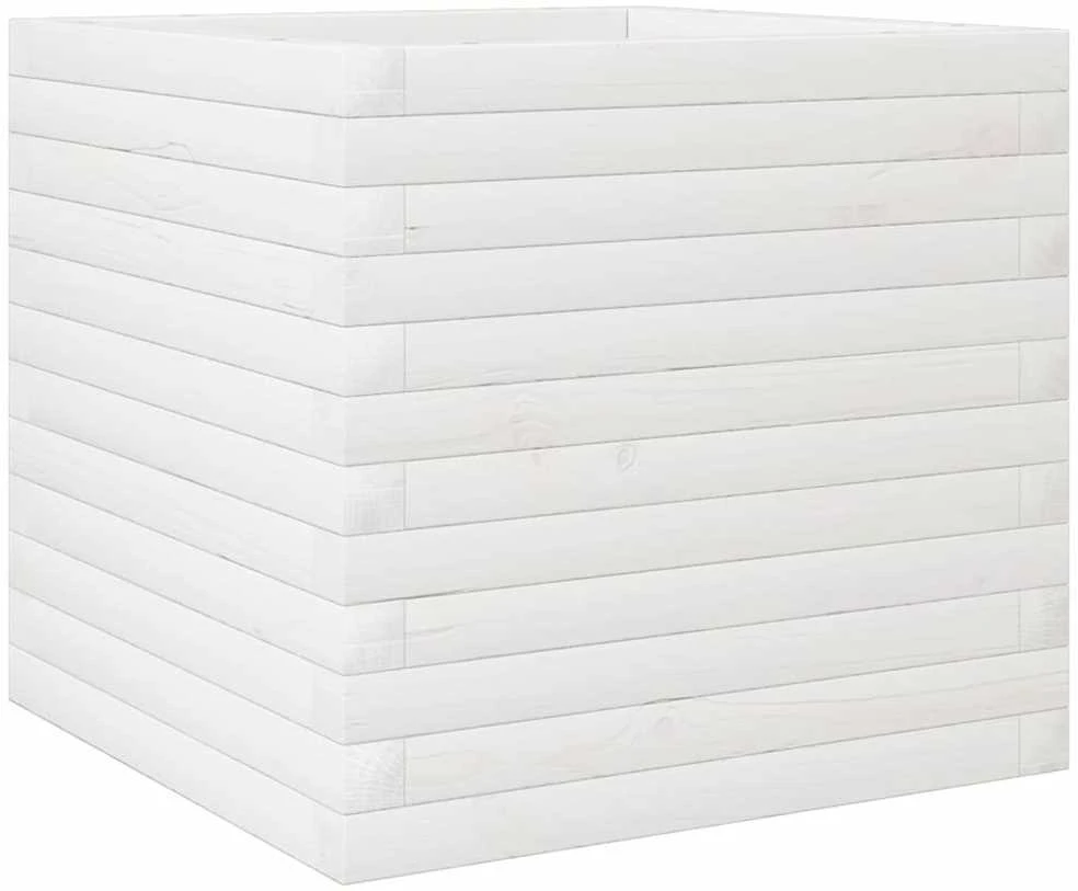 Sodo lovelis, baltas, 50x50x45,5cm, pušies medienos masyvas