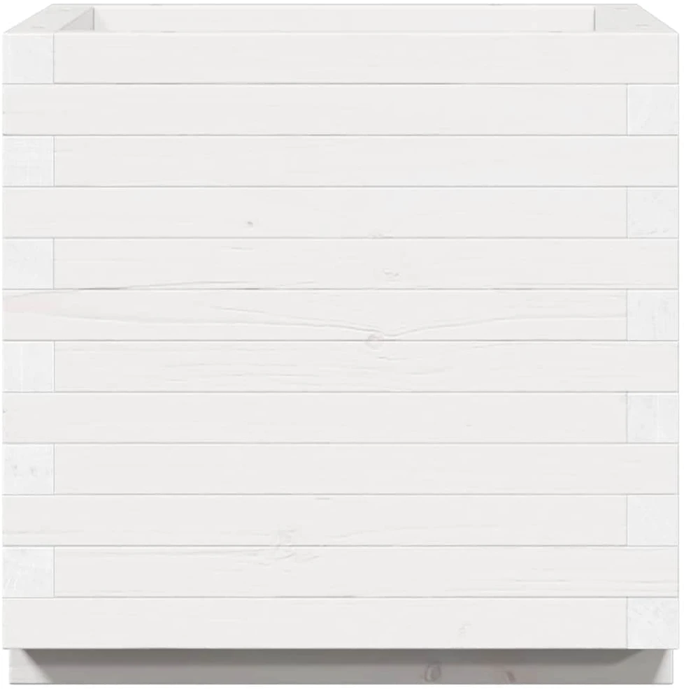 Sodo lovelis, baltas, 50x50x49,5cm, pušies medienos masyvas