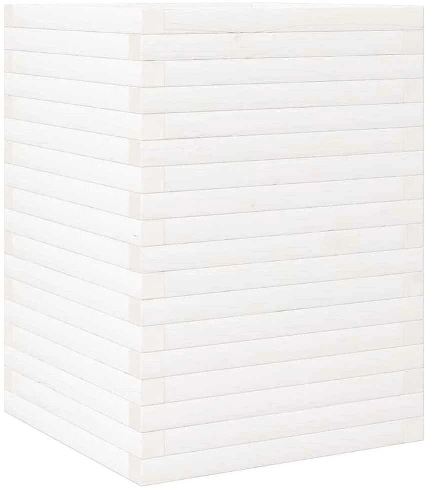 Sodo lovelis, baltas, 50x50x68,5cm, pušies medienos masyvas