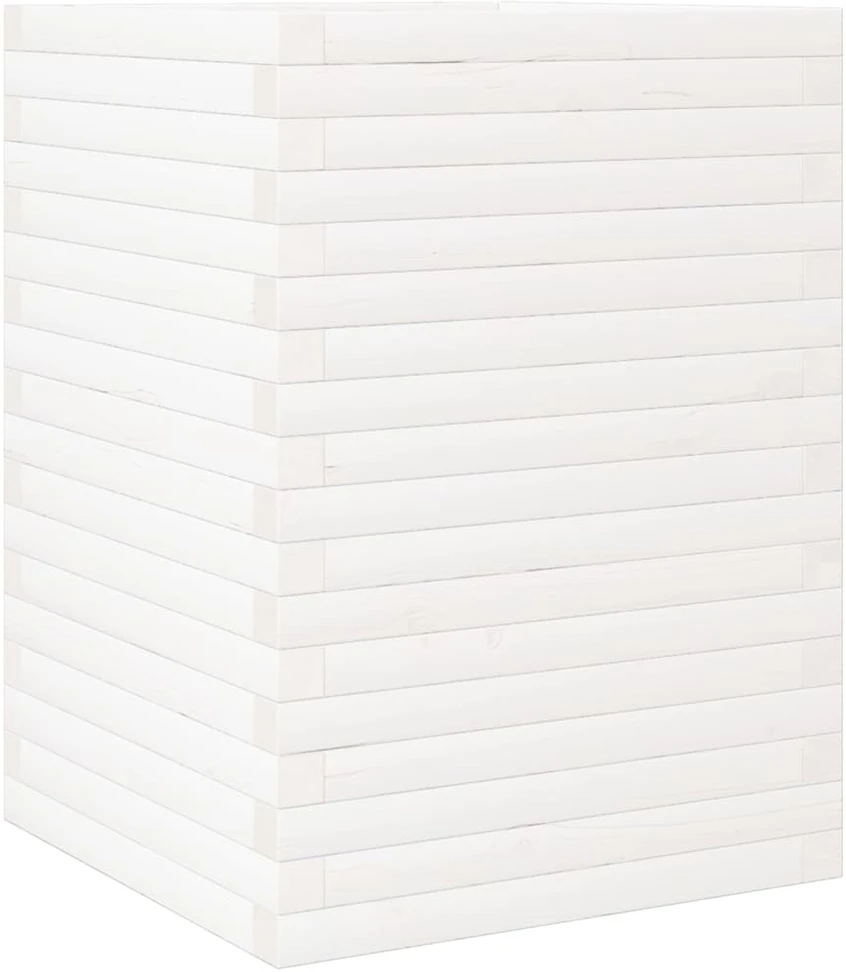 Sodo lovelis, baltas, 50x50x68,5cm, pušies medienos masyvas