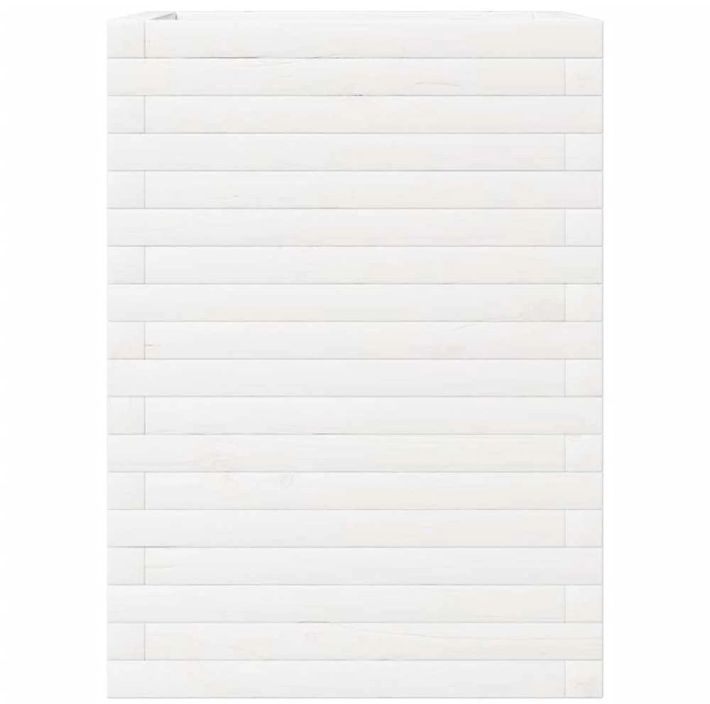 Sodo lovelis, baltas, 50x50x68,5cm, pušies medienos masyvas