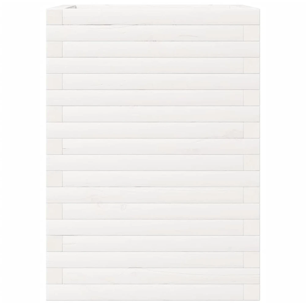 Sodo lovelis, baltas, 50x50x68,5cm, pušies medienos masyvas
