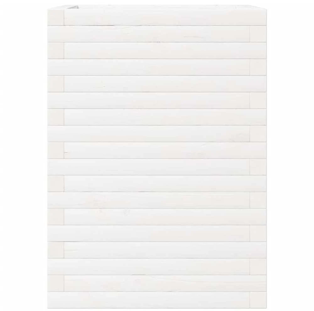 Sodo lovelis, baltas, 50x50x68,5cm, pušies medienos masyvas