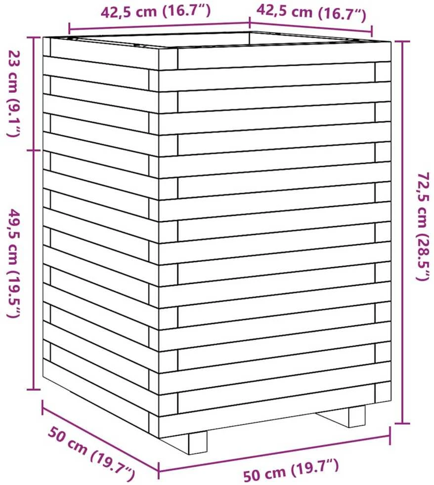 Sodo lovelis, baltas, 50x50x72,5cm, pušies medienos masyvas