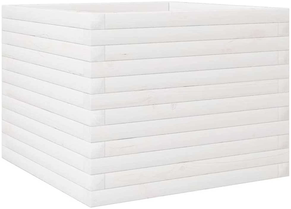 Sodo lovelis, baltas, 60x60x45,5cm, pušies medienos masyvas