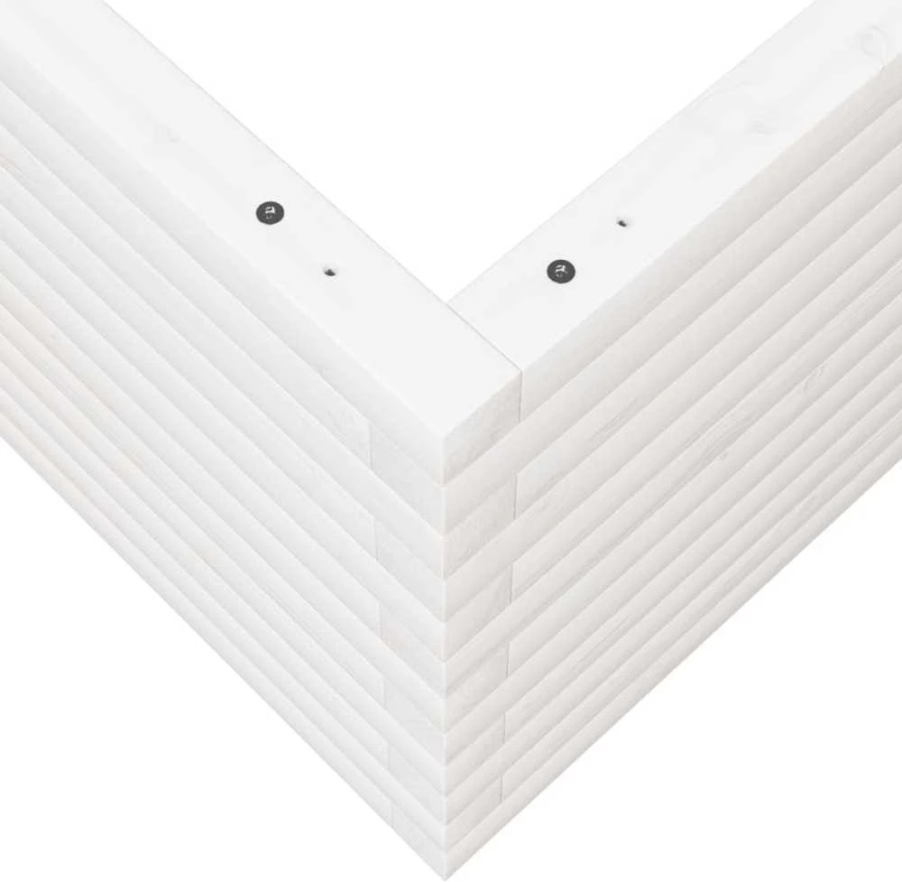 Sodo lovelis, baltas, 60x60x45,5cm, pušies medienos masyvas
