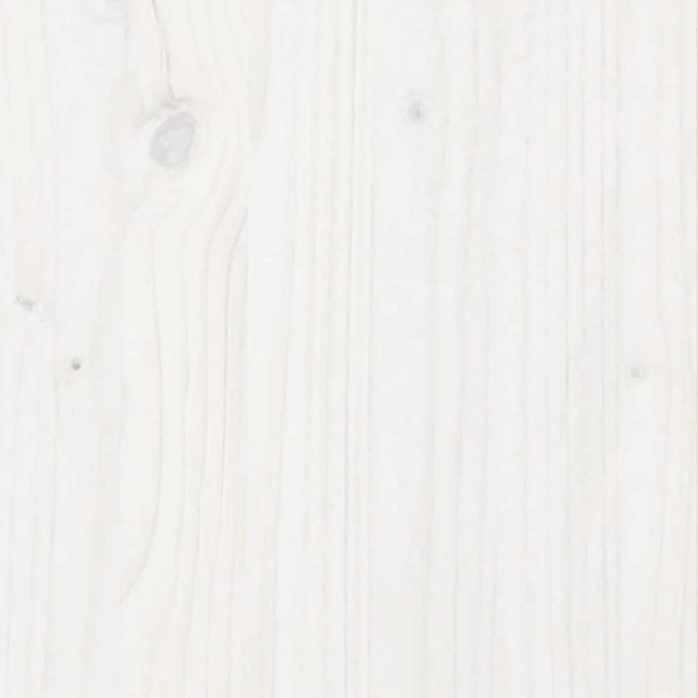 Sodo lovelis, baltas, 60x60x46cm, pušies medienos masyvas