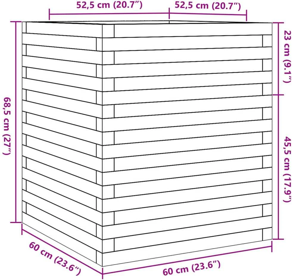 Sodo lovelis, baltas, 60x60x68,5cm, pušies medienos masyvas