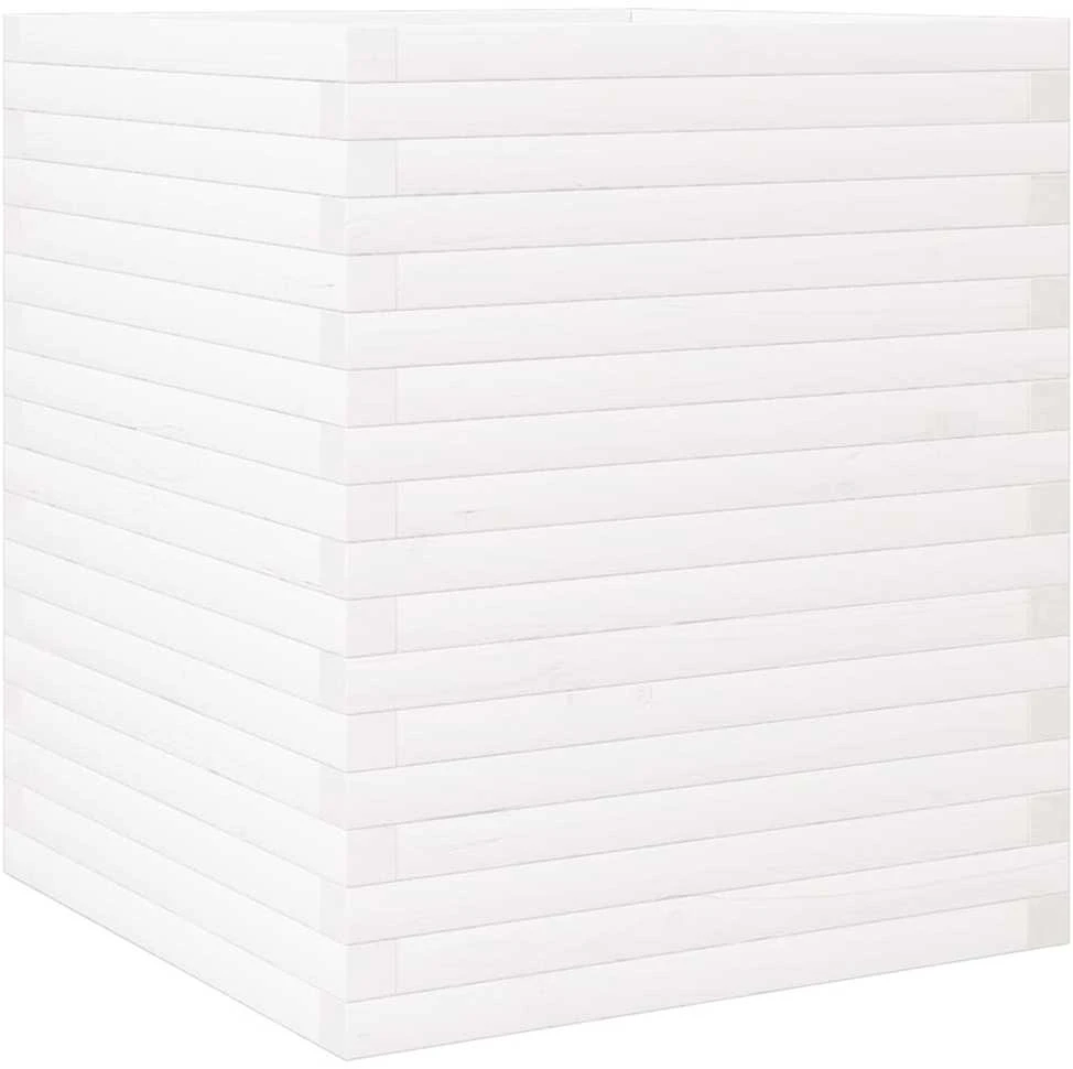 Sodo lovelis, baltas, 60x60x68,5cm, pušies medienos masyvas