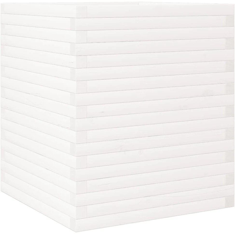 Sodo lovelis, baltas, 60x60x68,5cm, pušies medienos masyvas