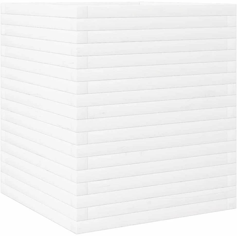Sodo lovelis, baltas, 60x60x68,5cm, pušies medienos masyvas