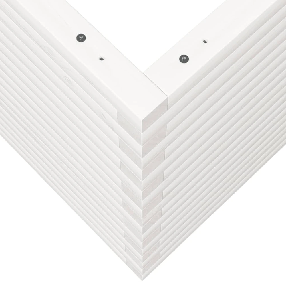 Sodo lovelis, baltas, 60x60x68,5cm, pušies medienos masyvas