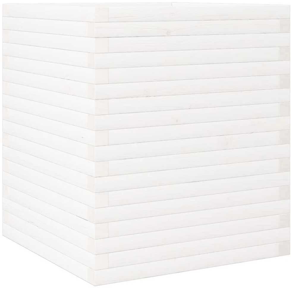 Sodo lovelis, baltas, 60x60x68,5cm, pušies medienos masyvas