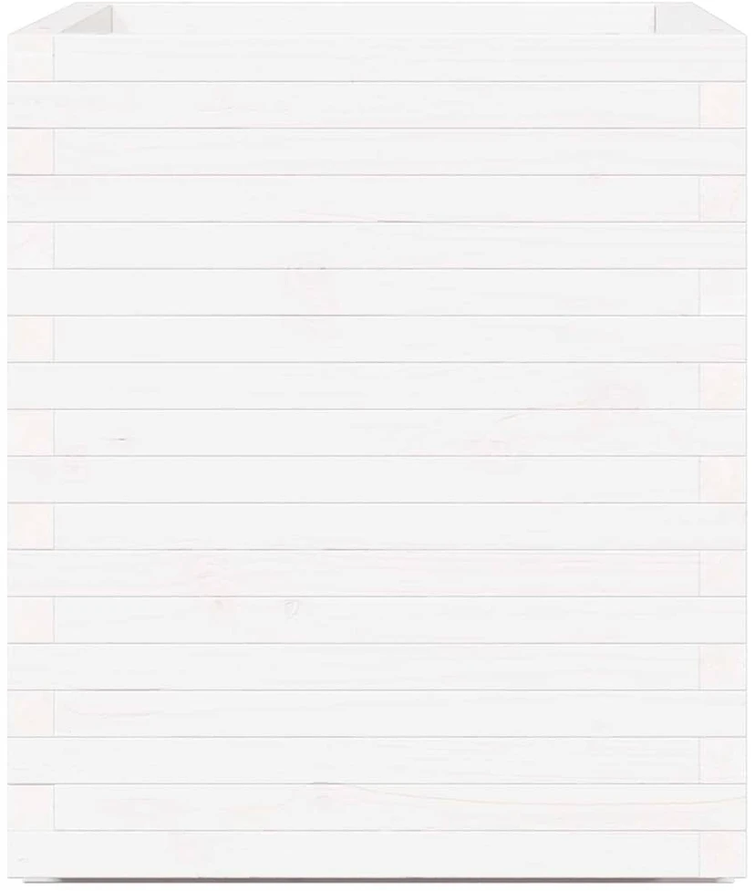 Sodo lovelis, baltas, 60x60x72,5cm, pušies medienos masyvas
