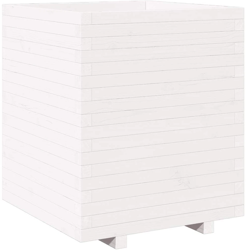 Sodo lovelis, baltas, 60x60x72,5cm, pušies medienos masyvas
