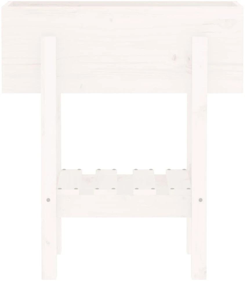Sodo lovelis, baltas, 62x30x69cm, pušies medienos masyvas