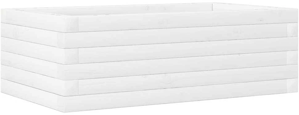 Sodo lovelis, baltas, 70x40x23cm, pušies medienos masyvas