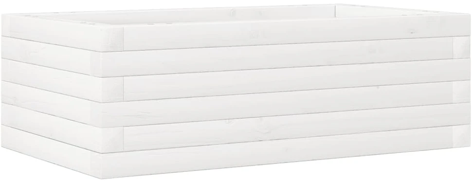 Sodo lovelis, baltas, 70x40x23cm, pušies medienos masyvas