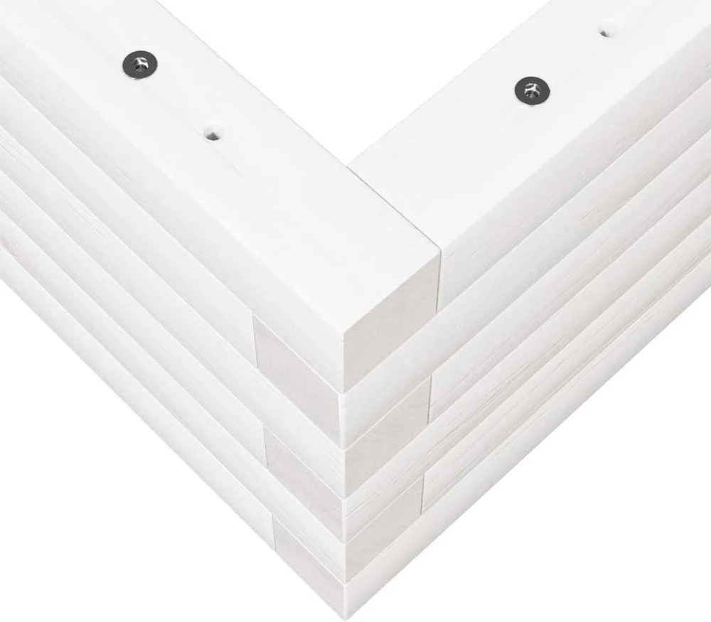 Sodo lovelis, baltas, 70x40x23cm, pušies medienos masyvas