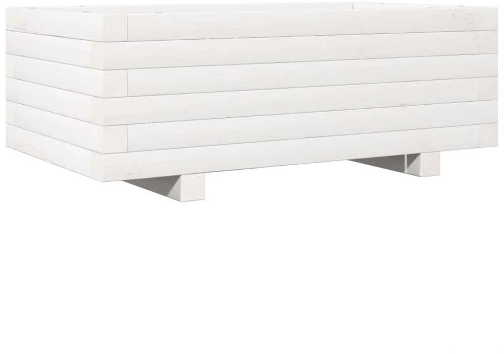 Sodo lovelis, baltas, 70x40x26,5cm, pušies medienos masyvas