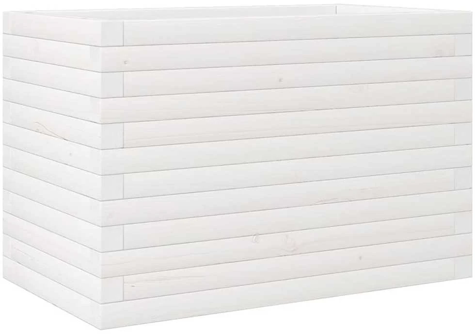 Sodo lovelis, baltas, 70x40x45,5cm, pušies medienos masyvas