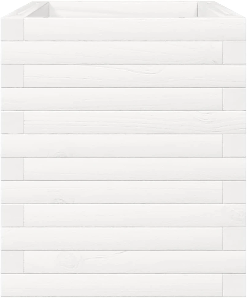 Sodo lovelis, baltas, 70x40x45,5cm, pušies medienos masyvas