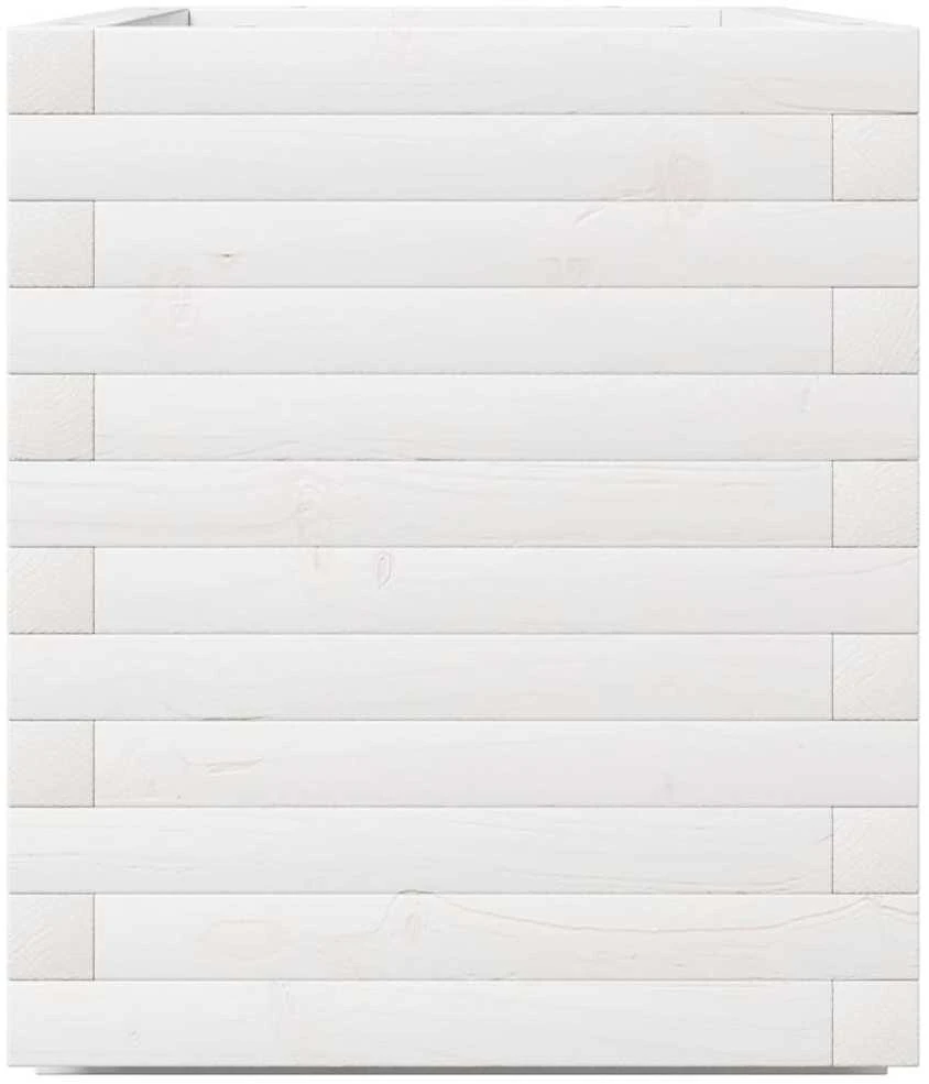 Sodo lovelis, baltas, 70x40x49,5cm, pušies medienos masyvas
