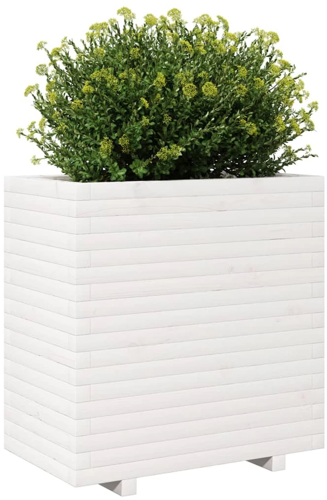 Sodo lovelis, baltas, 70x40x72,5cm, pušies medienos masyvas