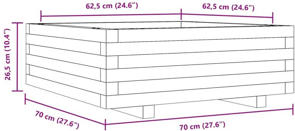 Sodo lovelis, baltas, 70x70x26,5cm, pušies medienos masyvas