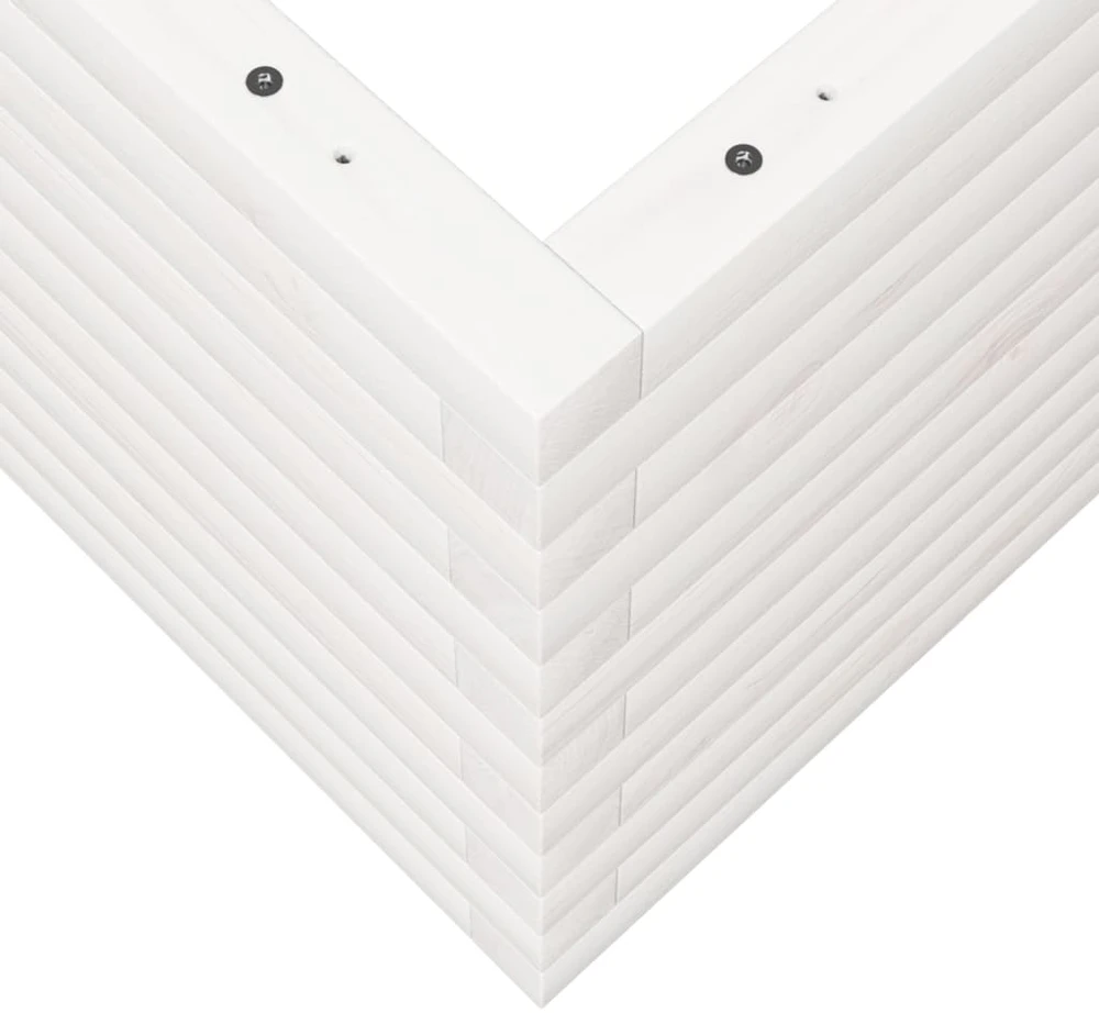 Sodo lovelis, baltas, 70x70x45,5cm, pušies medienos masyvas