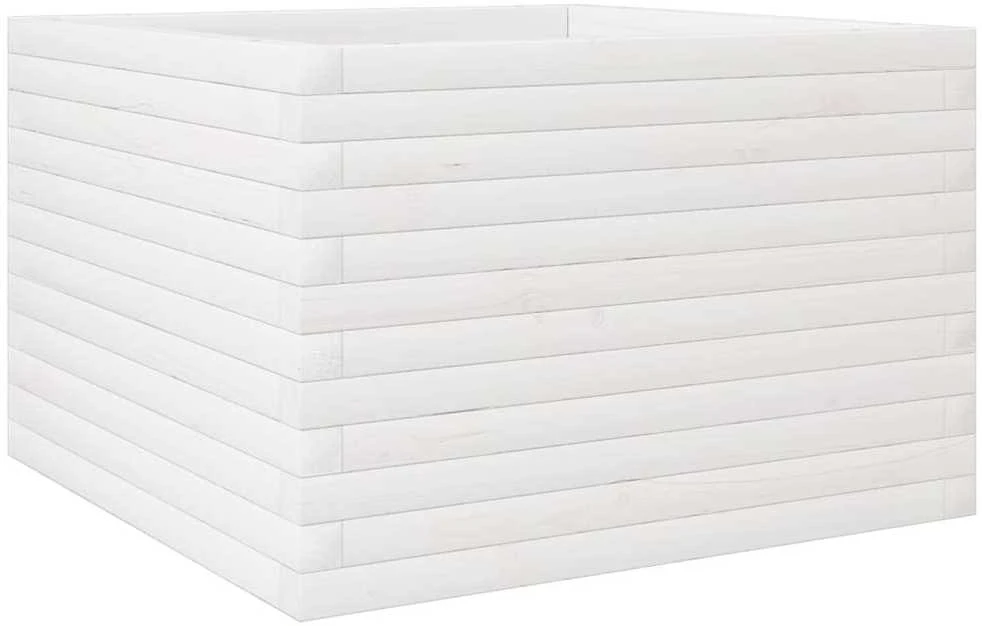 Sodo lovelis, baltas, 70x70x45,5cm, pušies medienos masyvas