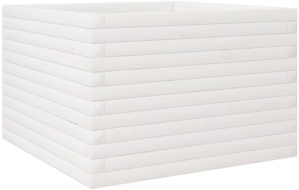 Sodo lovelis, baltas, 70x70x45,5cm, pušies medienos masyvas