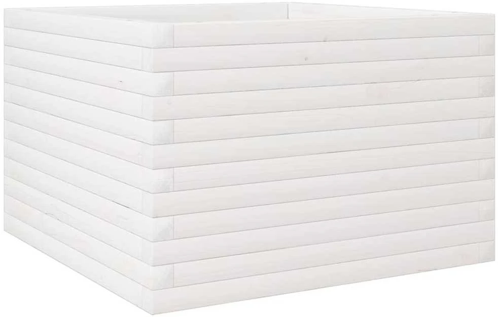 Sodo lovelis, baltas, 70x70x45,5cm, pušies medienos masyvas