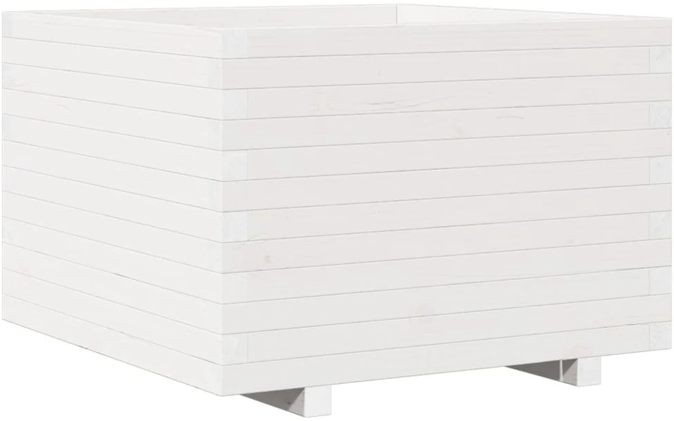 Sodo lovelis, baltas, 70x70x49,5cm, pušies medienos masyvas