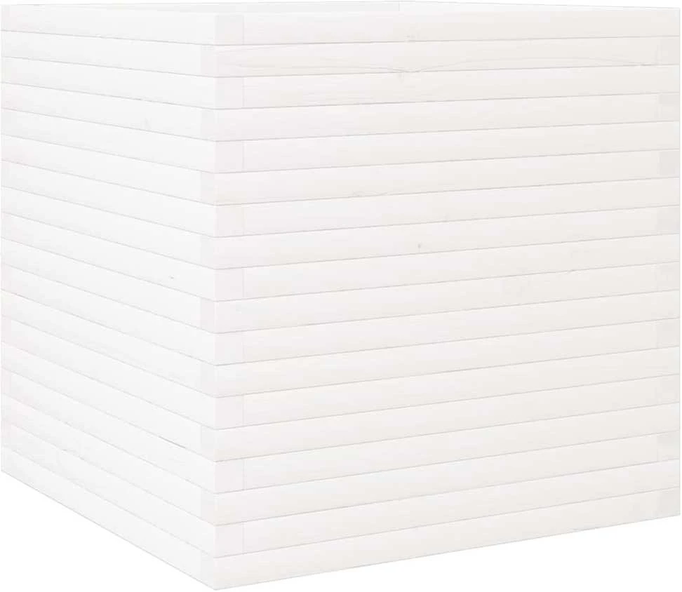 Sodo lovelis, baltas, 70x70x68,5cm, pušies medienos masyvas
