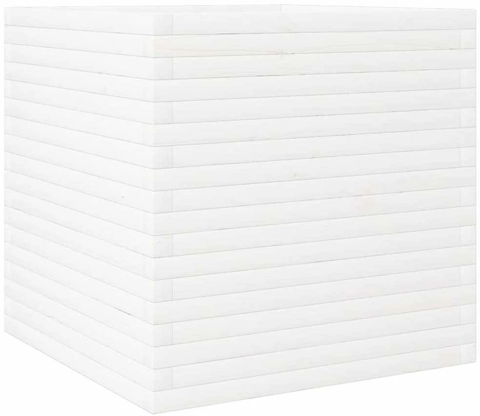 Sodo lovelis, baltas, 70x70x68,5cm, pušies medienos masyvas