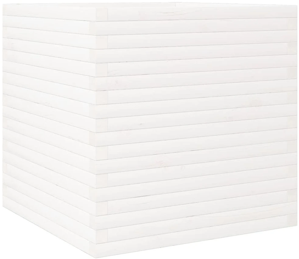 Sodo lovelis, baltas, 70x70x68,5cm, pušies medienos masyvas