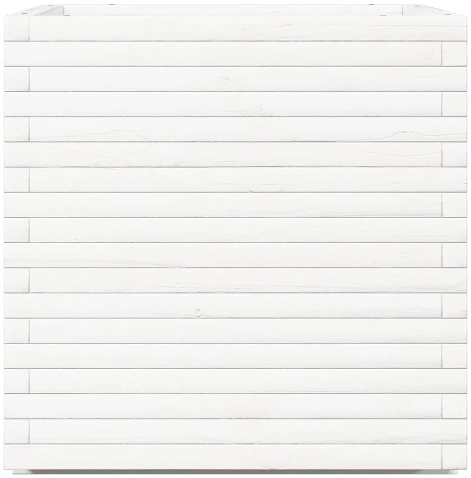 Sodo lovelis, baltas, 70x70x72cm, pušies medienos masyvas