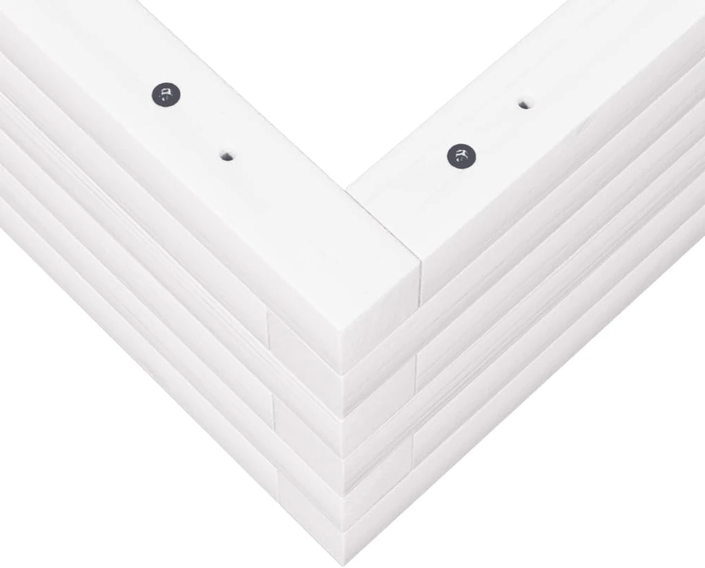 Sodo lovelis, baltas, 80x80x23cm, pušies medienos masyvas