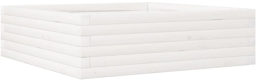 Sodo lovelis, baltas, 80x80x23cm, pušies medienos masyvas