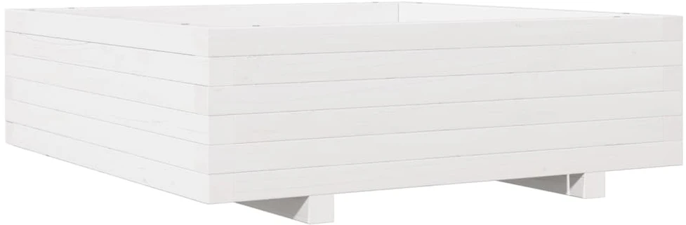 Sodo lovelis, baltas, 80x80x26,5cm, pušies medienos masyvas