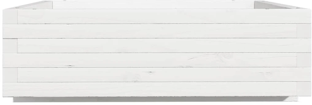 Sodo lovelis, baltas, 80x80x26,5cm, pušies medienos masyvas