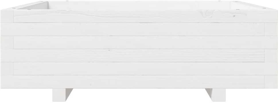 Sodo lovelis, baltas, 80x80x26,5cm, pušies medienos masyvas