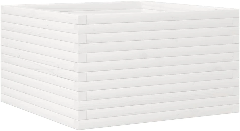 Sodo lovelis, baltas, 80x80x45,5cm, pušies medienos masyvas