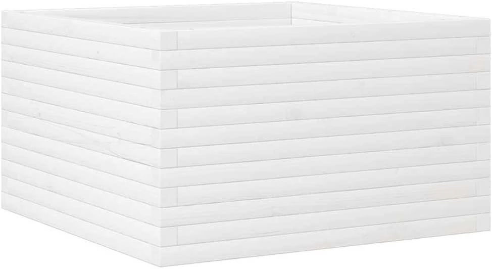 Sodo lovelis, baltas, 80x80x45,5cm, pušies medienos masyvas