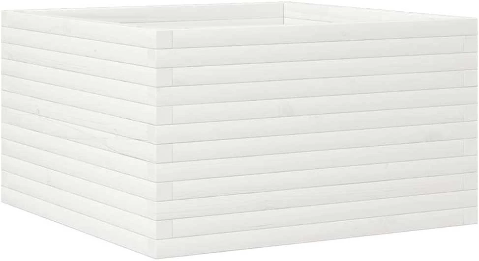Sodo lovelis, baltas, 80x80x45,5cm, pušies medienos masyvas