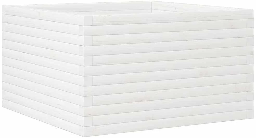Sodo lovelis, baltas, 80x80x45,5cm, pušies medienos masyvas